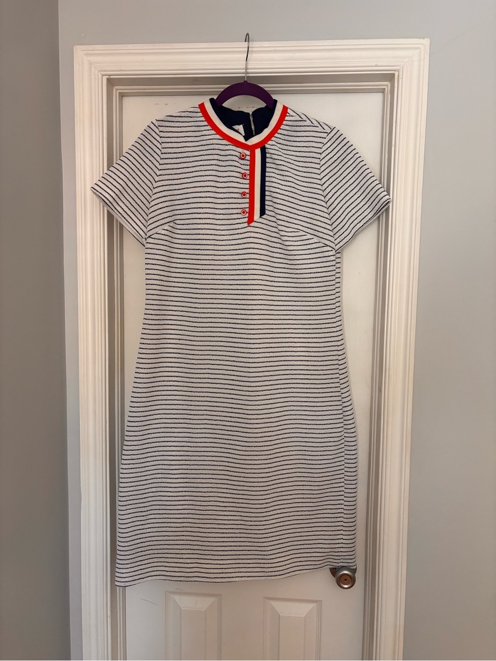Vintage Striped Cap Sleeve Midi Dress